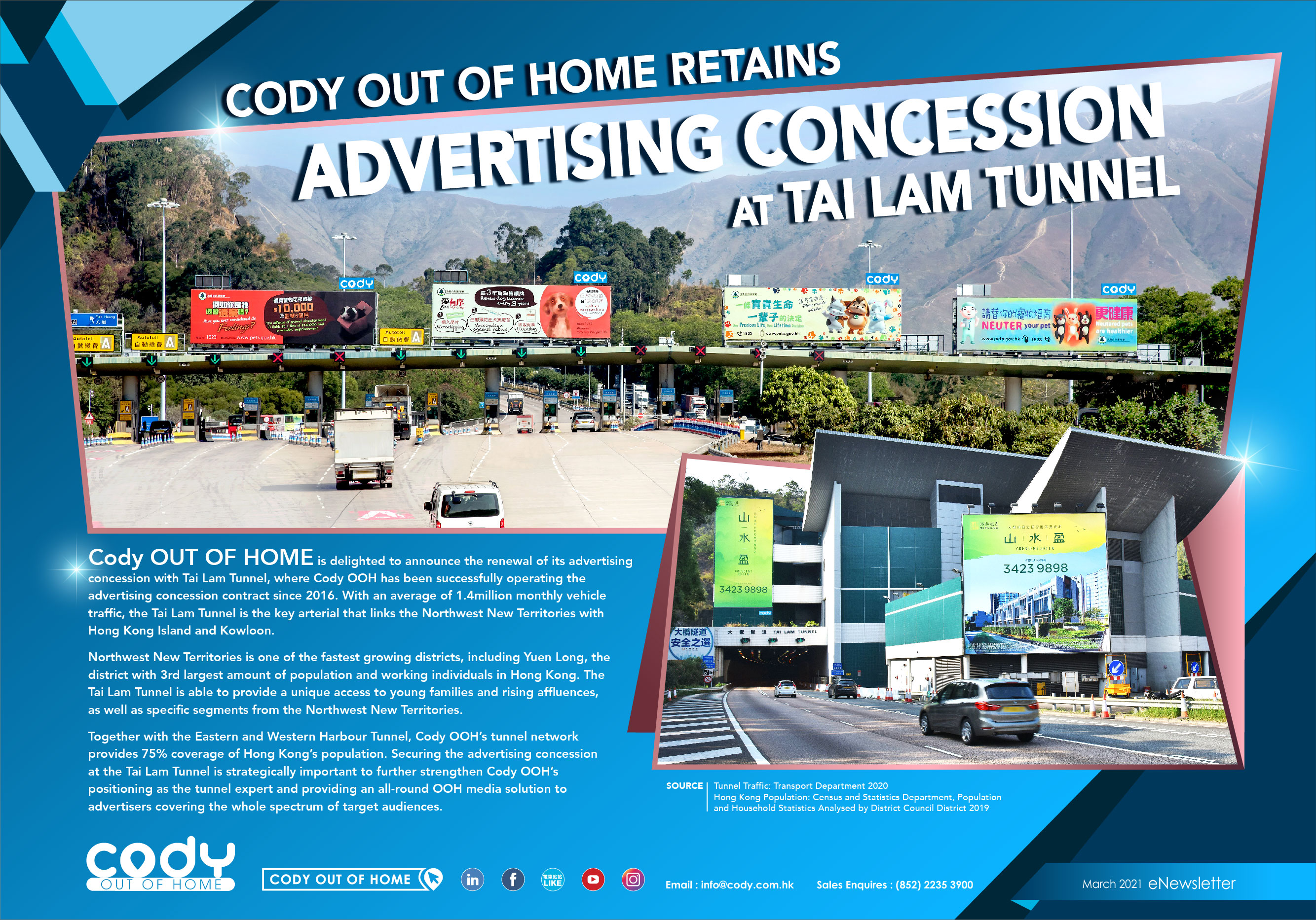 cody out of home retains advertising concession at tai lam